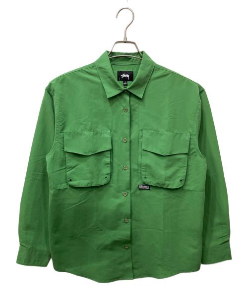 stussy（ステューシー）stussy (ステューシー) 長袖シャツ グリーン サイズ:Sの古着・服飾アイテム