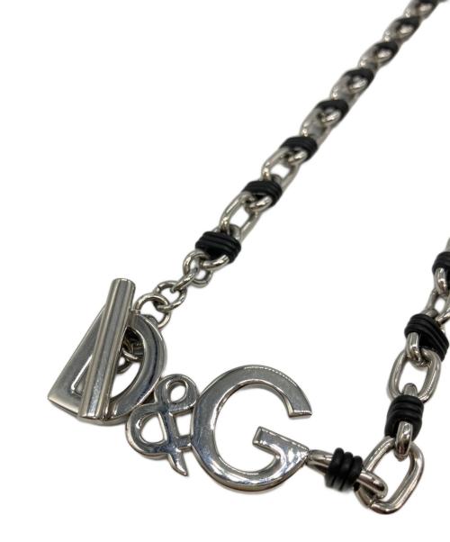 DOLCE & GABBANA（ドルチェ＆ガッバーナ）DOLCE & GABBANA (ドルチェ＆ガッバーナ) ロゴチェーンネックレス シルバー×ブラックの古着・服飾アイテム