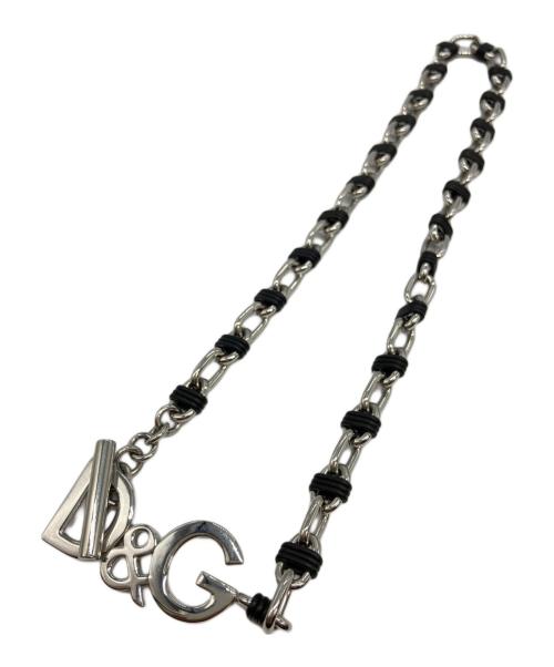 DOLCE & GABBANA（ドルチェ＆ガッバーナ）DOLCE & GABBANA (ドルチェ＆ガッバーナ) ロゴチェーンネックレス シルバー×ブラックの古着・服飾アイテム
