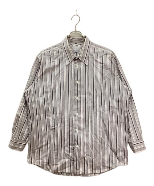 HERMES（エルメス）HERMES (エルメス) セリエカフスストライプシャツ グレー サイズ:43の古着・服飾アイテム