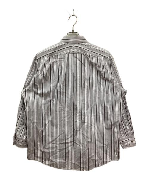 HERMES（エルメス）HERMES (エルメス) セリエカフスストライプシャツ グレー サイズ:43の古着・服飾アイテム
