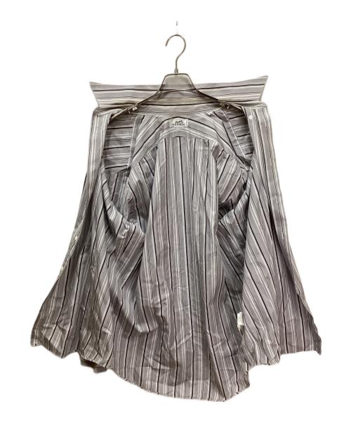 HERMES（エルメス）HERMES (エルメス) セリエカフスストライプシャツ グレー サイズ:43の古着・服飾アイテム