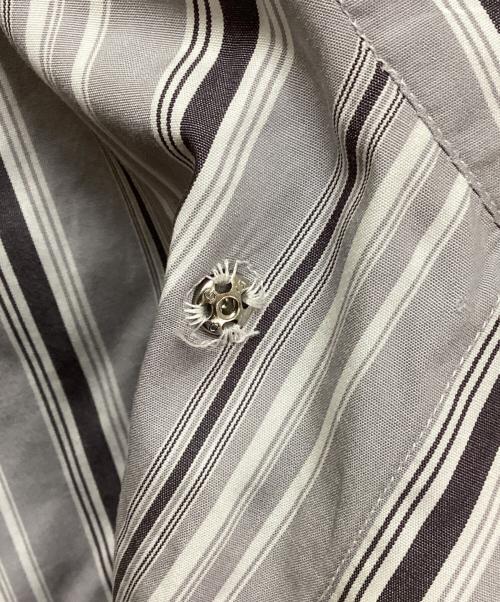 HERMES（エルメス）HERMES (エルメス) セリエカフスストライプシャツ グレー サイズ:43の古着・服飾アイテム