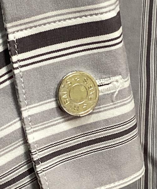 HERMES（エルメス）HERMES (エルメス) セリエカフスストライプシャツ グレー サイズ:43の古着・服飾アイテム