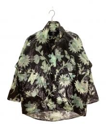 GIORGIO ARMANI（ジョルジョアルマーニ）の古着「シルク混ナイロンフローラルジャケット」｜グリーン