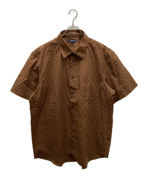 Aquascutum（アクアスキュータム）Aquascutum (アクアスキュータム) ロゴシャツ ブラウン サイズ:3Lの古着・服飾アイテム
