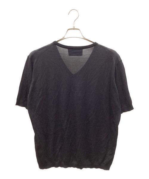 GIORGIO ARMANI（ジョルジョアルマーニ）GIORGIO ARMANI (ジョルジョアルマーニ) 半袖ニット ネイビー サイズ:54の古着・服飾アイテム