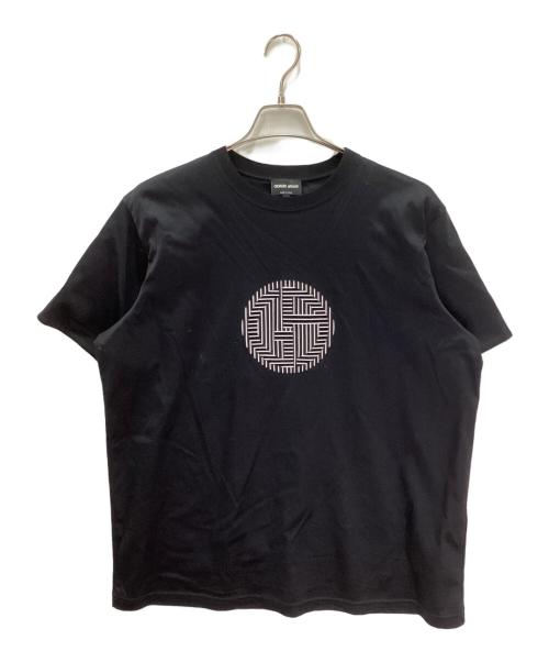 GIORGIO ARMANI（ジョルジョアルマーニ）GIORGIO ARMANI (ジョルジョアルマーニ) ロゴプリントTシャツ ネイビー サイズ:50の古着・服飾アイテム
