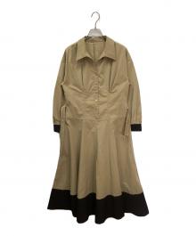 Diagram（ダイアグラム）の古着「ボリュームフレアシャツワンピース」｜ベージュ