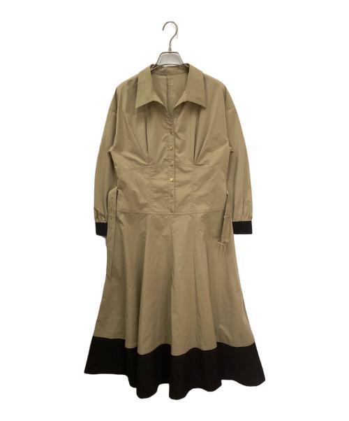 Diagram（ダイアグラム）Diagram (ダイアグラム) ボリュームフレアシャツワンピース ベージュ サイズ:38の古着・服飾アイテム