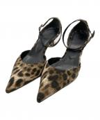 Hoaw.ハァウ）の古着「レオパードポインテッドパンプス」｜ブラウン