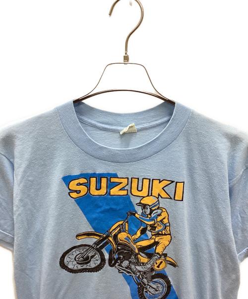 USED（ユーズド）USED (ユーズド) SUZUKI モトクロスプリントTシャツ スカイブルー サイズ:XLの古着・服飾アイテム