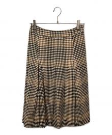 theory luxe（セオリーリュクス）の古着「プリーツギンガムチェックチェックスカート」｜ベージュ