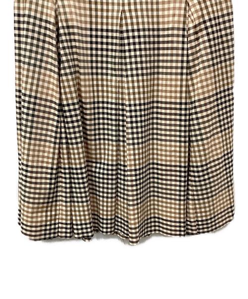 theory luxe（セオリーリュクス）theory luxe (セオリーリュクス) プリーツギンガムチェックチェックスカート ベージュ サイズ:38の古着・服飾アイテム