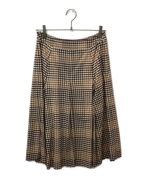 theory luxe（セオリーリュクス）theory luxe (セオリーリュクス) プリーツギンガムチェックチェックスカート ベージュ サイズ:38の古着・服飾アイテム