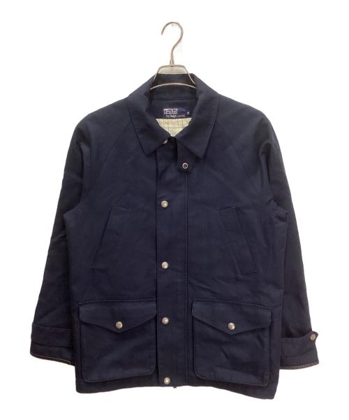 POLO RALPH LAUREN（ポロ・ラルフローレン）POLO RALPH LAUREN (ポロ・ラルフローレン) ラムレザートリミングスイングトップ ネイビー サイズ:Mの古着・服飾アイテム