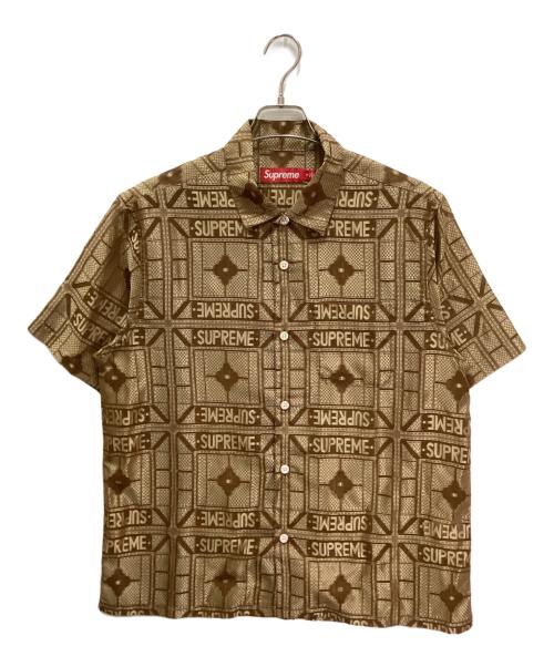 SUPREME（シュプリーム）SUPREME (シュプリーム) Tray Jacquard S/S Shirt/トレイジャガードシャツ ブラウン サイズ:Mの古着・服飾アイテム