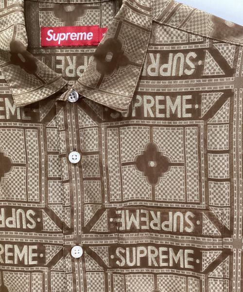 SUPREME（シュプリーム）SUPREME (シュプリーム) Tray Jacquard S/S Shirt/トレイジャガードシャツ ブラウン サイズ:Mの古着・服飾アイテム