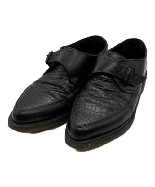 Dr.Martens（ドクターマーチン）Dr.Martens (ドクターマーチン) クロコ型押しモンクストラップレザーシューズ ブラック サイズ:UK7の古着・服飾アイテム