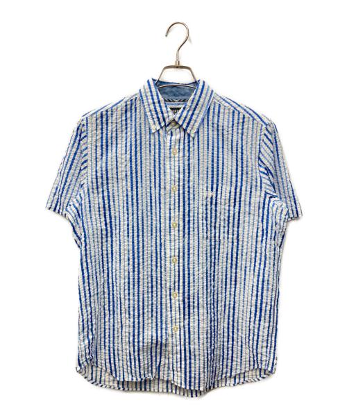 McGREGOR（マックレガー）McGREGOR (マックレガー) シアサッカー手書き風SSシャツ ホワイト×ブルー サイズ:Mの古着・服飾アイテム