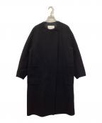 BALLSEYボールジィ）の古着「プレミアムウールリバーノーカラーコート」｜ネイビー