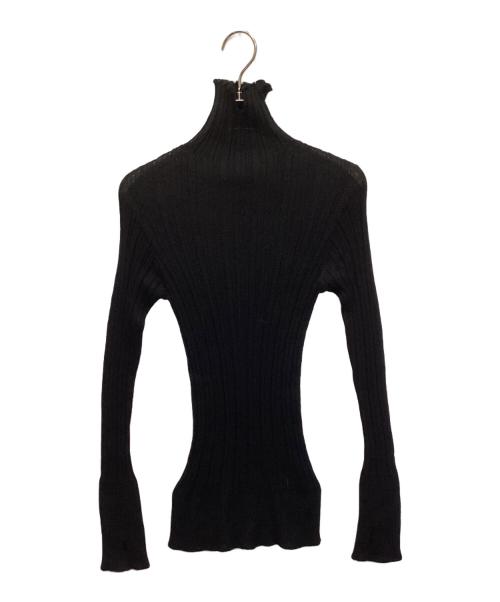 UNFIL（アンフィル）unfil (アンフィル) royal baby alpaca random ribbed-knit high-neck/ロイヤルベイビーアルパカランダムリブドニットハイネック ブラック サイズ:1の古着・服飾アイテム