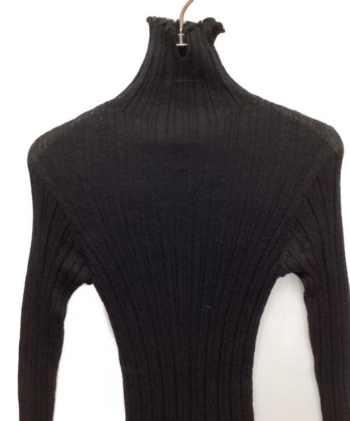 UNFIL（アンフィル）unfil (アンフィル) royal baby alpaca random ribbed-knit high-neck/ロイヤルベイビーアルパカランダムリブドニットハイネック ブラック サイズ:1の古着・服飾アイテム