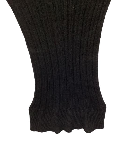 UNFIL（アンフィル）unfil (アンフィル) royal baby alpaca random ribbed-knit high-neck/ロイヤルベイビーアルパカランダムリブドニットハイネック ブラック サイズ:1の古着・服飾アイテム