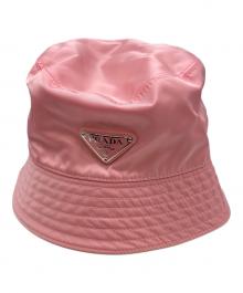 PRADA（プラダ）の古着「トライアングルロゴバケットハット」｜ピンク