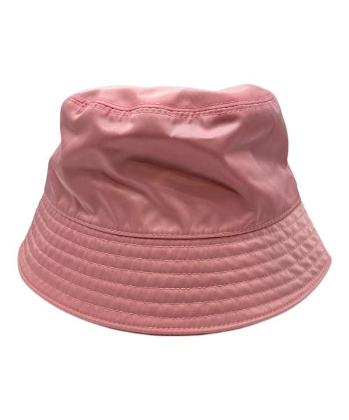 PRADA（プラダ）PRADA (プラダ) トライアングルロゴバケットハット ピンク サイズ:Sの古着・服飾アイテム