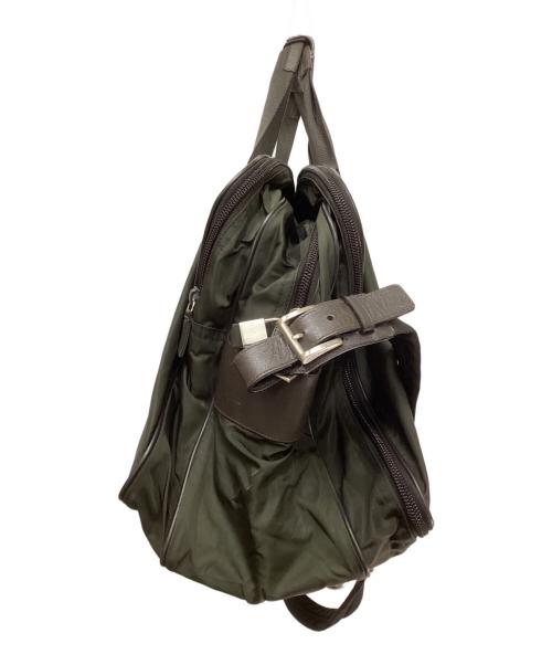 PRADA（プラダ）PRADA (プラダ) サフィアーノレザー×ナイロンボストンバッグ オリーブの古着・服飾アイテム