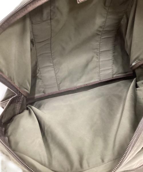 PRADA（プラダ）PRADA (プラダ) サフィアーノレザー×ナイロンボストンバッグ オリーブの古着・服飾アイテム