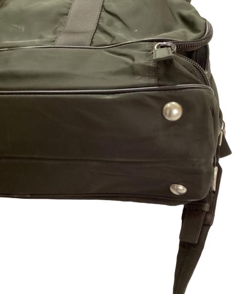 PRADA（プラダ）PRADA (プラダ) サフィアーノレザー×ナイロンボストンバッグ オリーブの古着・服飾アイテム