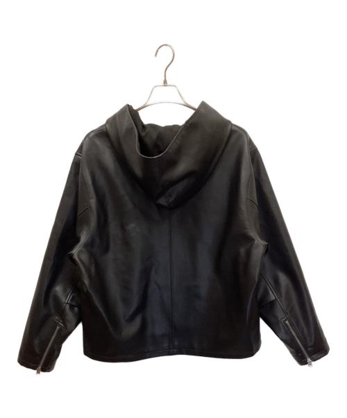 OPENINGACT（オープニングアクト）OPENINGACT (オープニングアクト) シンセティックレザー ライダースパーカージャケット ブラック サイズ:Mの古着・服飾アイテム