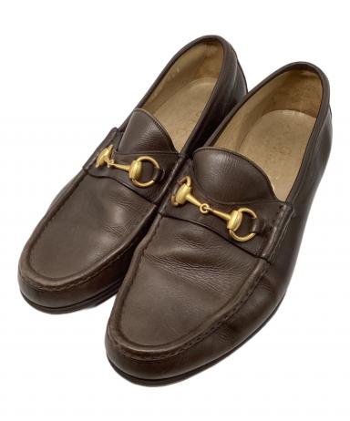 中古・古着通販】GUCCI (グッチ) ビットローファー ブラウン サイズ:7