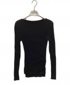 BATONERバトナ―）の古着「SOLID WOOL RIB BOAT NECK/ソリッドウールリブボートネック」｜ブラック