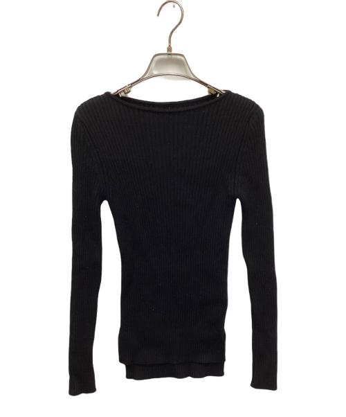 BATONER（バトナ―）BATONER (バトナ―) SOLID WOOL RIB BOAT NECK/ソリッドウールリブボートネック ブラック サイズ:1の古着・服飾アイテム