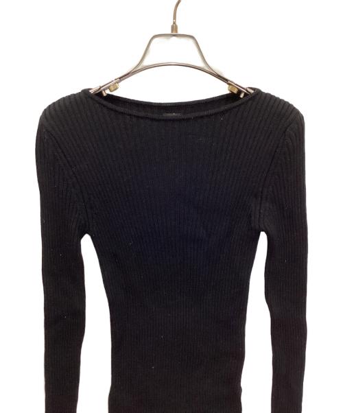 BATONER（バトナ―）BATONER (バトナ―) SOLID WOOL RIB BOAT NECK/ソリッドウールリブボートネック ブラック サイズ:1の古着・服飾アイテム