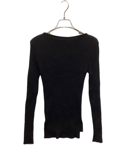 BATONER（バトナ―）BATONER (バトナ―) SOLID WOOL RIB BOAT NECK/ソリッドウールリブボートネック ブラック サイズ:1の古着・服飾アイテム