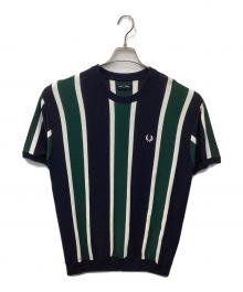 FRED PERRY（フレッドペリー）の古着「KNITTED TEE」｜ネイビー