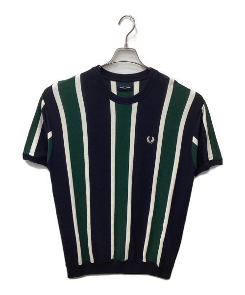 FRED PERRY（フレッドペリー）FRED PERRY (フレッドペリー) KNITTED TEE ネイビー サイズ:Lの古着・服飾アイテム