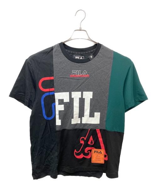 Maison MIHARA YASUHIRO（メゾン ミハラ ヤスヒロ）Maison MIHARA YASUHIRO (メゾン ミハラ ヤスヒロ) FILA (フィラ) 半袖Tシャツ ブラック サイズ:Mの古着・服飾アイテム