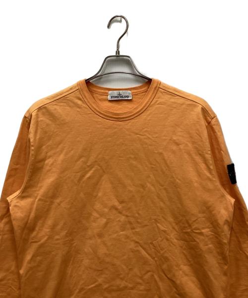 STONE ISLAND（ストーンアイランド）STONE ISLAND (ストーンアイランド) ヘビーウェイトコットンクルーネックL/Sカットソー オレンジ サイズ:Lの古着・服飾アイテム