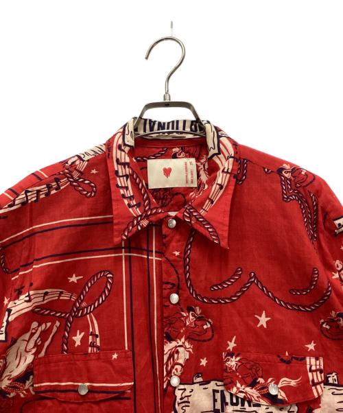 EMOTIONALLY UNAVAILABLE（エモーショナリー・アンアベイラブル）EMOTIONALLY UNAVAILABLE (エモーショナリー・アンアベイラブル) 総柄シャツ レッド サイズ:XLの古着・服飾アイテム