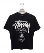 stussyステューシー）の古着「World tour tee（ワールドツアーティー）」｜ブラック