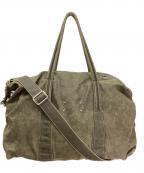 Martin Margiela11マルタンマルジェラ11）の古着「コーティングキャンバスボストンバッグ」｜カーキ