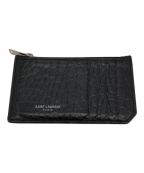 Saint Laurent Parisサンローランパリ）の古着「ZIP FRAGMENT CROCODILE CARD HOLDER（ジップフラグメントクロコダイルカードホルダー）」｜ブラック