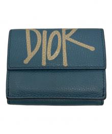 Christian Dior×Shawn Stussy（クリスチャン ディオール×ショーン・ステューシー）の古着「Trifold Wallet（トリフォルドウォレット）」｜スカイブルー