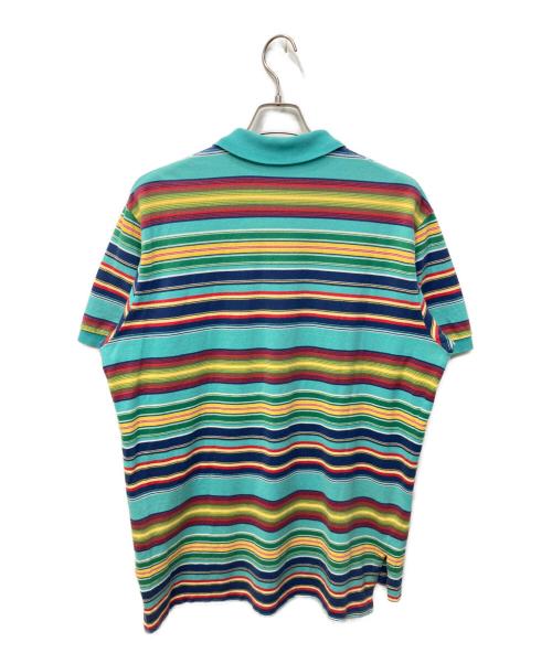 POLO RALPH LAUREN（ポロ・ラルフローレン）POLO RALPH LAUREN (ポロ・ラルフローレン) マルチボーダーポロシャツ ブルー サイズ:Lの古着・服飾アイテム