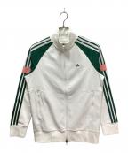 adidasアディダス）の古着「ツイストニット カラーブロック フルジップ レトロ トラックジャケット」｜ホワイト
